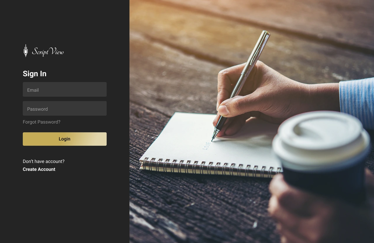 Script View - Screenwriting Platform - Screenshot 1